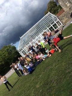 holiday club outside conservatory at Slindon College